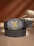 Cinto Country Masculino em Couro PU – Estilo Cowboy com Fivela Detalhada Florais Com Letra - comprar online