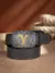 Cinto Country Masculino em Couro PU – Estilo Cowboy com Fivela Detalhada Florais Com Letra - loja online