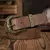 Cinto Country Masculino em Couro PU – Estilo Cowboy com Fivela Floral Esculpida linha Premium