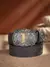 Cinto Country Masculino em Couro PU – Estilo Cowboy com Fivela Detalhada Florais Com Letra