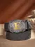 Cinto Country Masculino em Couro PU – Estilo Cowboy com Fivela Detalhada Florais Com Letra - loja online