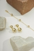 Conjunto Brincos + Pulseira de Bolinha Folheados a Ouro 18K - flöra