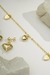 Conjunto Delicado Coração Brinco + Pulseira Folheados a Ouro 18K - flöra