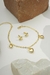 Conjunto "Todo dia Coração" Brinco + Pulseira Folheados a Ouro 18K - flöra