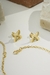 Conjunto Floral Brinco + Pulseira Folheados a Ouro 18K - comprar online