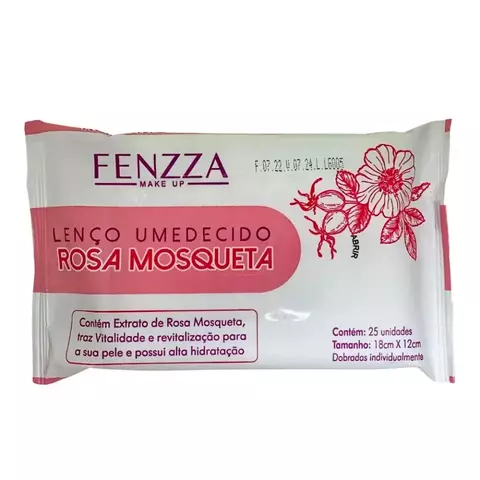 Lenço Umedecido Demaquilante de Rosa Mosqueta - Fenzza
