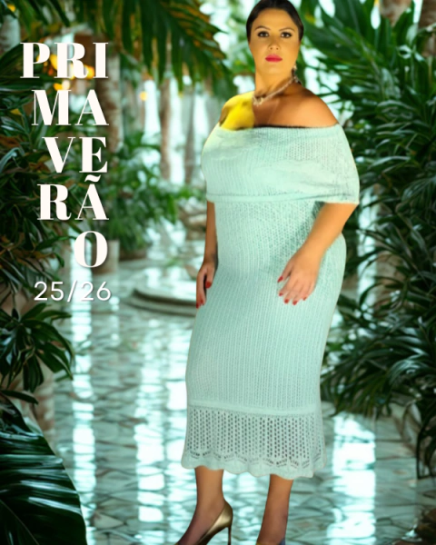 Vestido Longo Tricô Ombro a Ombro Camélia - comprar online