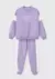 Conjunto Infantil Menina Em Moletom Peluciado Com Estampa - Roxo
