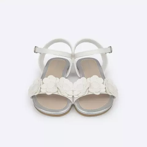 Sandália Infantil Pampili Mili Flores Branca