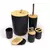 Kit Banheiro Conjunto Higiene Lixeira Lavabo 6 Peças Tampa Bambu c/ Escova Sanitária