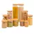Kit 11 potes de vidro com tampa de bambu herméticos redondos - comprar online