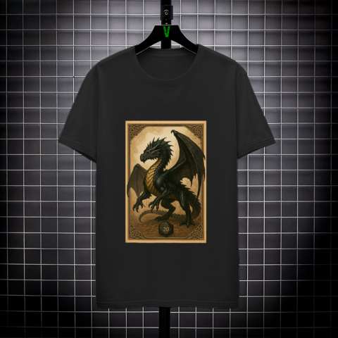 Camiseta Dragão Negro – Estilo Carta RPG - comprar online