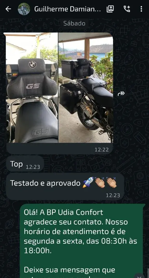Conversa de WhatsApp: Guilherme diz testado e aprovado