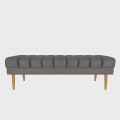 Kit Cabeceira Painel Solteiro + Banco Calçadeira Estofado Jade 90cm Suede Cinza - - comprar online