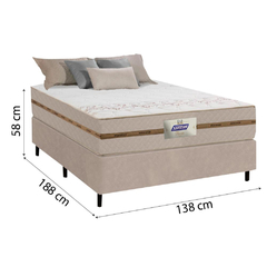 Cama Box Casal Colchão Molas Flora Bege 138x188x60cm Marrom na internet