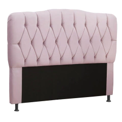 Cabeceira Eduarda 1,60 Para Cama Box Queen - Veludo Rose
