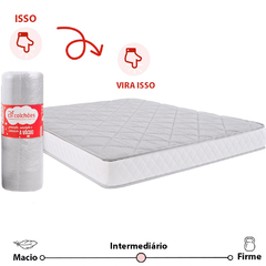 Colchão Casal Espuma D33 A Vácuo Ortopédica Certificada 138x188x17cm - - comprar online