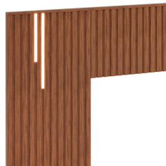 Cabeceira Ripada Led 250 Cm Casal Queen King 31440 Freijo na internet