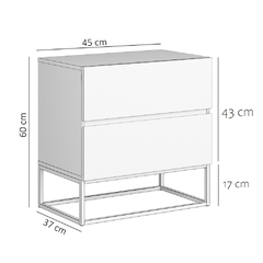 Kit 2 Mesas De Cabeceira Eros 45cm Estilo Europeu Pés De Metal Dourado - comprar online