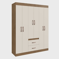 Guarda Roupa Solteiro 6 Portas 2 Gavetas Montevideu Móveis