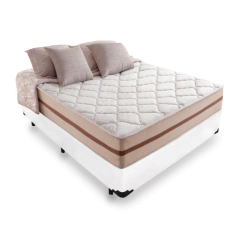 Cama Box Casal + Colchão De Molas Ensacadas - Anjos - Classic 138x188x57cm Branco