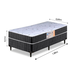 Cama Box Solteiro Conjugado Granada Preto / Branco Flor - loja online