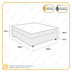 Cama Box Conjugada Ortopedica Casal D28 - Lucas Home - Unique 138x188x52cm - comprar online