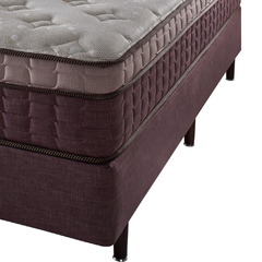Cama Box Casal Marrom + Colchão Molas Ensacadas Detroit Visco Gel Pillow In 138x188x68cm na internet