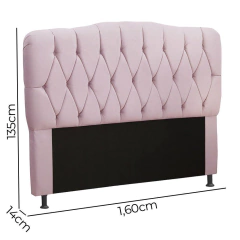 Cabeceira Eduarda 1,60 Para Cama Box Queen - Veludo Rose - comprar online