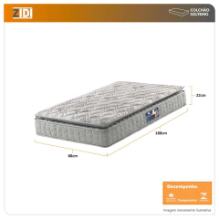 Colchão Solteiro Hanover One Ortopédico Espuma D33 Pillow Top 88x188x22cm na internet
