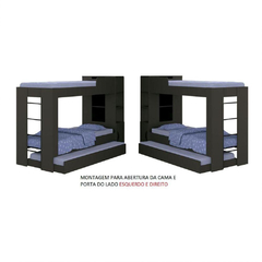 Beliche Cama Auxiliar Ditália Treliche Cm-15 Preto - Moma Comercio de Moveis