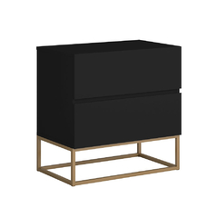 Kit 2 Mesas De Cabeceira Eros 45cm Estilo Europeu Pés De Metal Dourado na internet