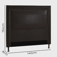 Kit Cabeceira Calçadeira New York e Holanda 160 cm Casal Queen Size Material Sintético Marrom Escuro - Moma Comercio de Moveis