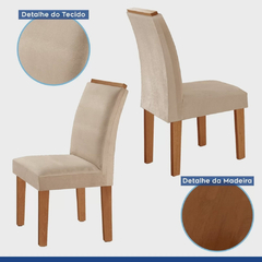 Conjunto Sala de Jantar Mesa Dakota Plus 120x80cm Tampo Vidro com 4 Cadeiras Laura na internet