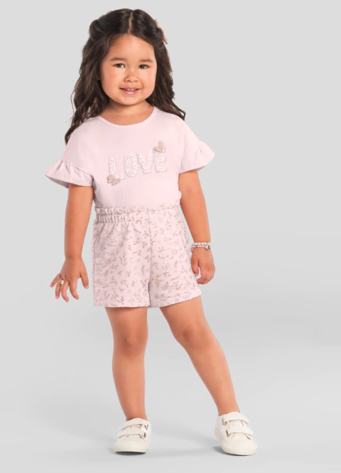CONJUNTO BLUSA COTTON / SHORTS CLOCHARD MOLETINHO