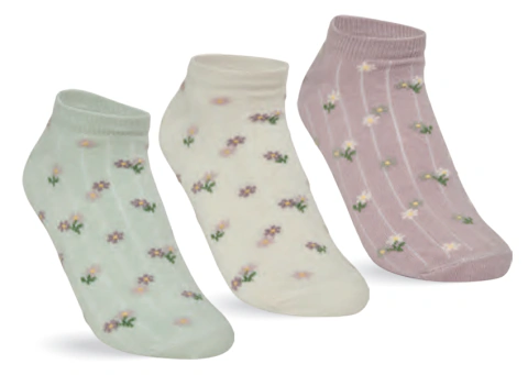 KIT 3 PARES MEIA SAPATILHA ESPORTIVA SELENE