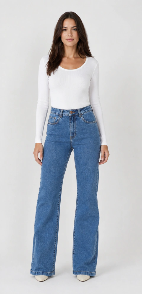 CALÇA JEANS RETA FANPRUST