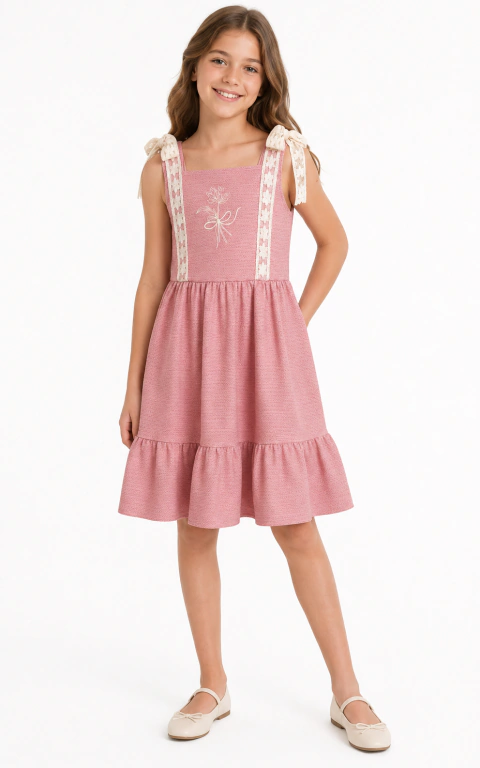 VESTIDO MOLETINHO BORDANA ANGERÔ