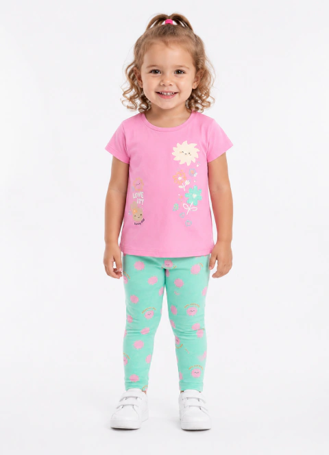 CONJUNTO BLUSA MEIA MALHA/CALÇA LEGGING COTTON BRANDILI