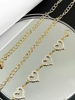 Cinto Feminino Corrente Coração Strass Brenda Ref. 1261 - comprar online