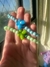 Kit pulseiras BFF azul e verde