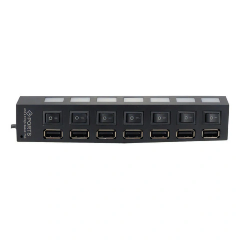 Hub USB 2.0 7 Portas Com LED E Interruptor Individual Xtrad XT2067