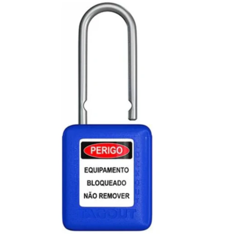 Cadeado de Bloqueio LOTO Haste Alumínio 6,3mm CH38 Azul CALAZ140CD Tagout