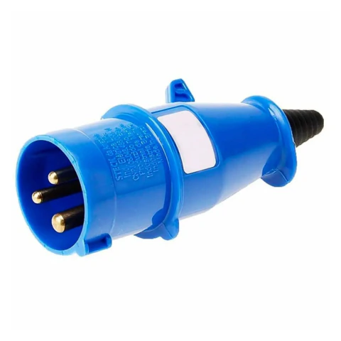 Plugue Industrial 2P+T 16A 220/240V 6H Azul Newkon Steck N3076