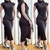 Vestido Feminino Midi em Ribana Manga Muscle com Gola na internet