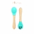 CUCHARA Y TENEDOR DE SILICONA CON MANGO DE MADERA - tienda online