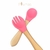 CUCHARA Y TENEDOR DE SILICONA CON MANGO DE MADERA - comprar online