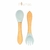 CUCHARA Y TENEDOR DE SILICONA CON MANGO DE MADERA - tienda online
