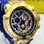 Relógio Invicta Skeleton Noma lll Skull Dourado Azul Resistente a agua - bravura store