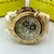 Relógio Invicta Skeleton Noma lll Skull Dourado Branco a prova dágua - loja online